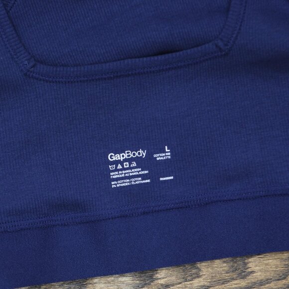 NWT Gap Body Logo Comfort Square-Neck Knit Bralette GPW01052 Elysian Blue L - Picture 5 of 5